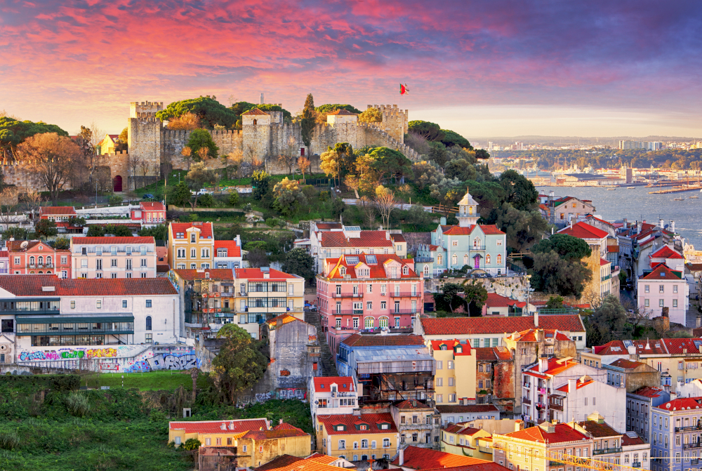 Lisbon,,Portugal,Skyline,With,Sao,Jorge,Castle