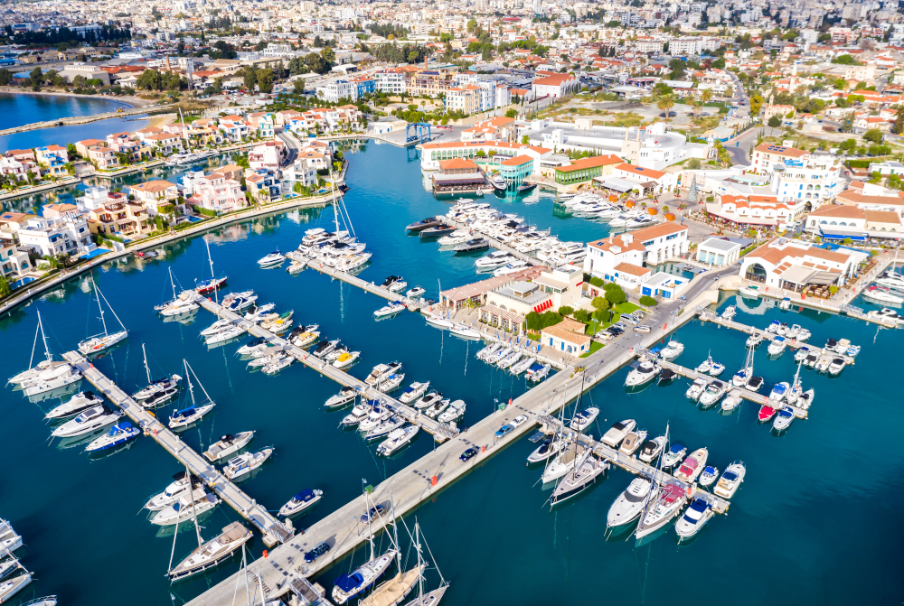 Aerial,Drone,View,Of,Limassol,Marina.,Cyprus