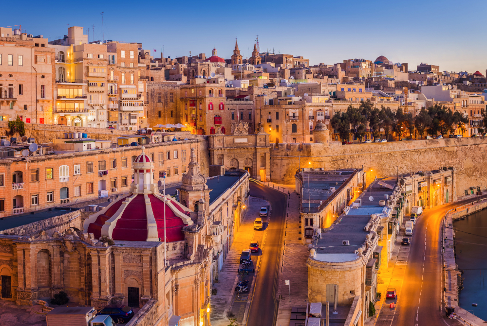 Valletta,Malta,-,The,Traditional,Houses,And,Walls,Of,Valletta,